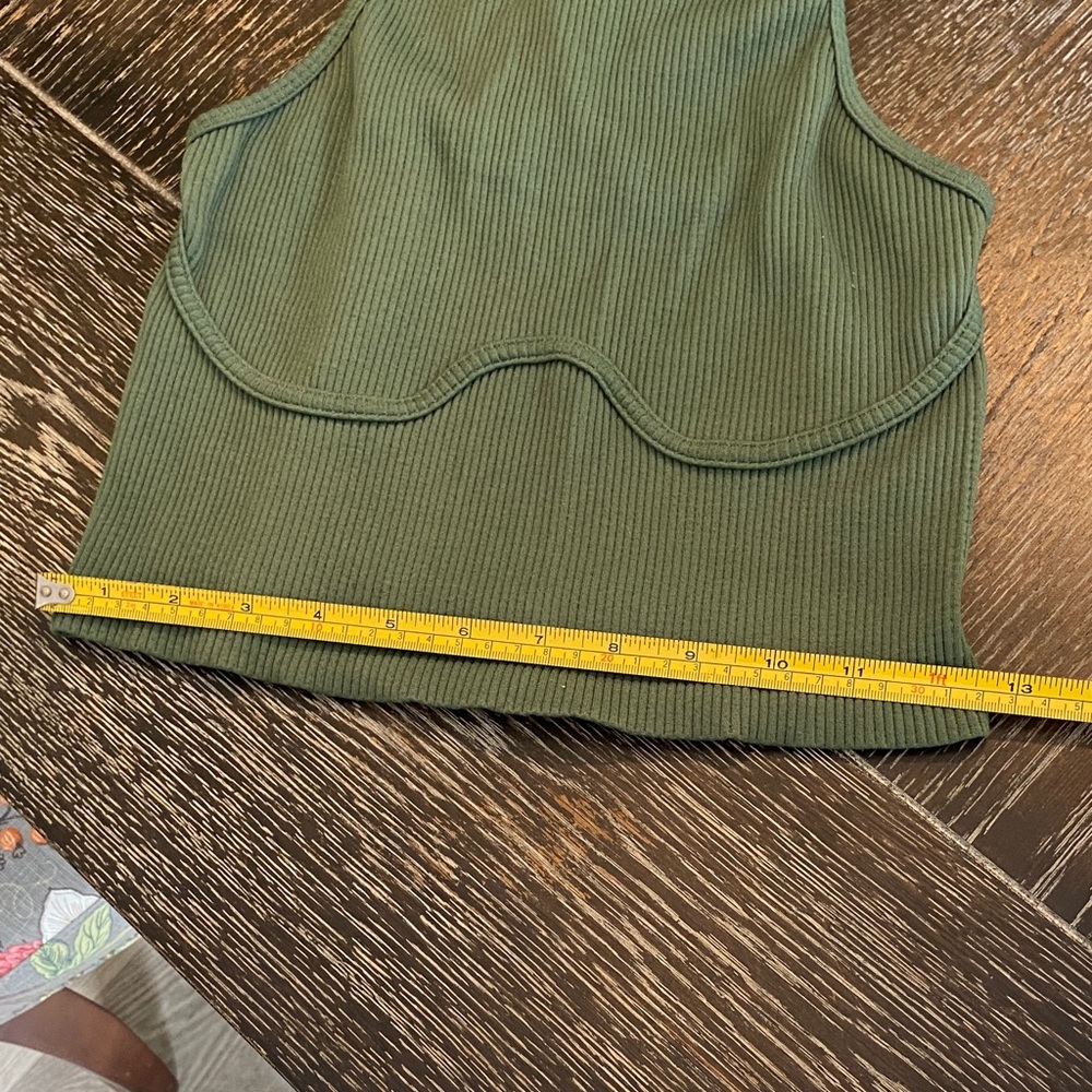 Double Zero Green Ribbed Crop Top - Picture 10 of 11